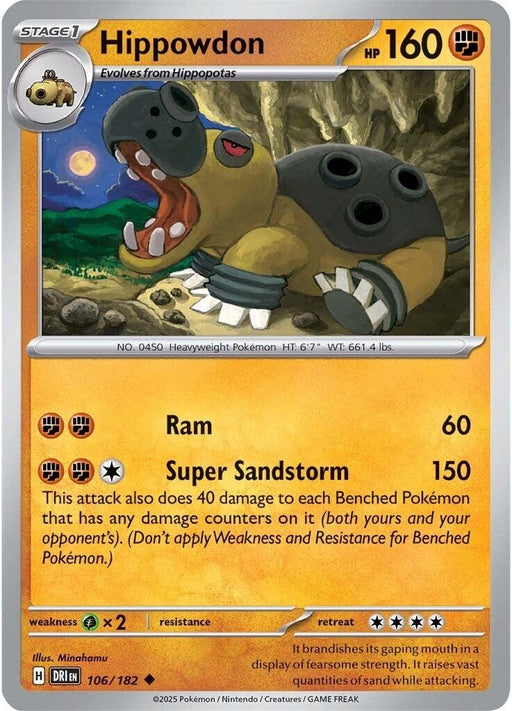 Image for Hippowdon (106/182) (Reverse Holofoil) [SV10: Destined Rivals] - Pokemon