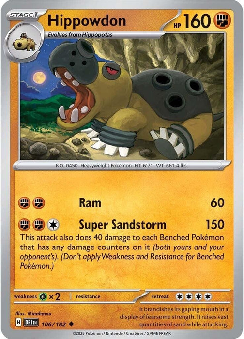 Image for Hippowdon (106/182) [SV10: Destined Rivals] - Pokemon