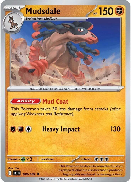 Image for Mudsdale (108/182) (Reverse Holofoil) [SV10: Destined Rivals] - Pokemon