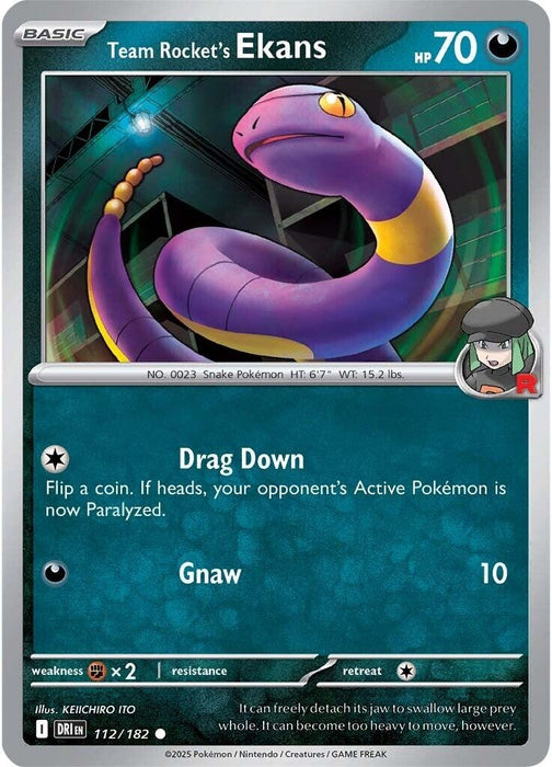 Image for Team Rocket's Ekans (112/182) (Reverse Holofoil) [SV10: Destined Rivals] - Pokemon