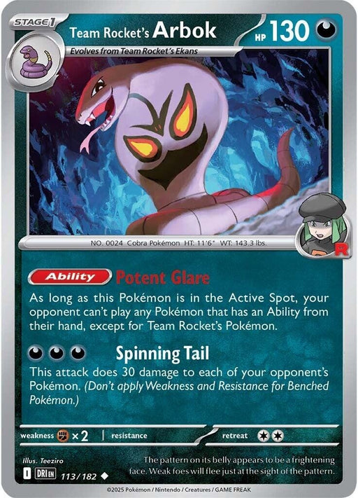 Image for Team Rocket's Arbok (113/182) (Reverse Holofoil) [SV10: Destined Rivals] - Pokemon