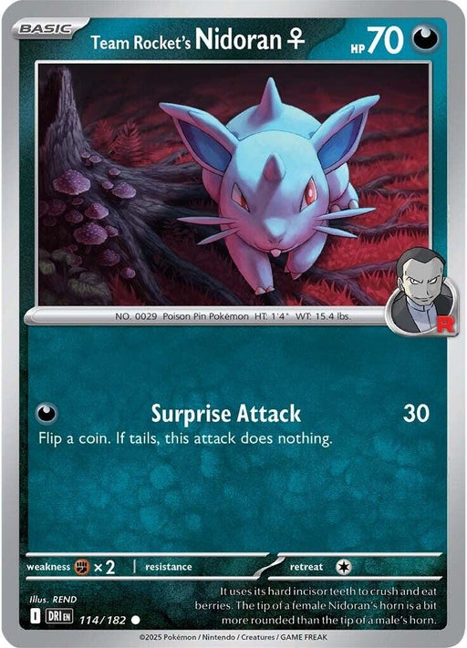Image for Team Rocket's Nidoran F (114/182) (Reverse Holofoil) [SV10: Destined Rivals] - Pokemon