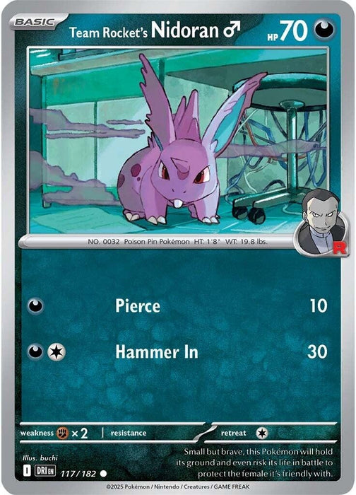 Image for Team Rocket's Nidoran M (117/182) (Reverse Holofoil) [SV10: Destined Rivals] - Pokemon
