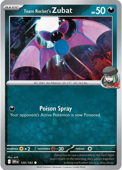 Image for Team Rocket's Zubat (120/182) (Reverse Holofoil) [SV10: Destined Rivals] - Pokemon
