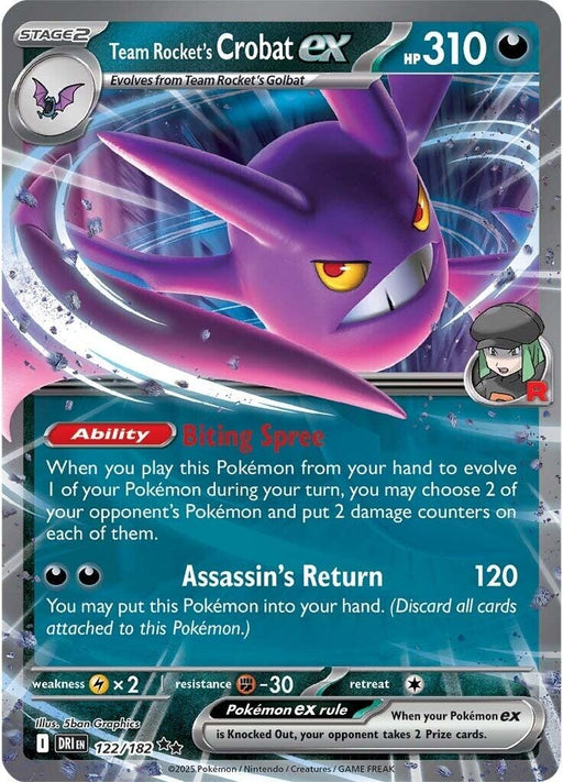 Image for Team Rocket's Crobat ex (122/182) (Holofoil) [SV10: Destined Rivals] - Pokemon