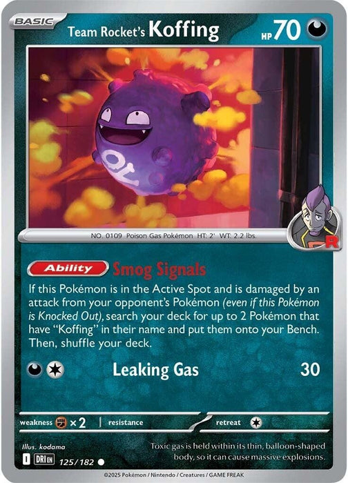 Image for Team Rocket's Koffing (125/182) (Reverse Holofoil) [SV10: Destined Rivals] - Pokemon