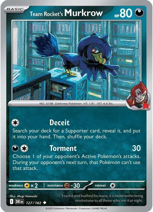 Image for Team Rocket's Murkrow (127/182) (Reverse Holofoil) [SV10: Destined Rivals] - Pokemon