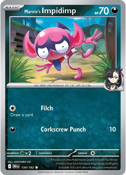 Image for Marnie's Impidimp (134/182) (Reverse Holofoil) [SV10: Destined Rivals] - Pokemon