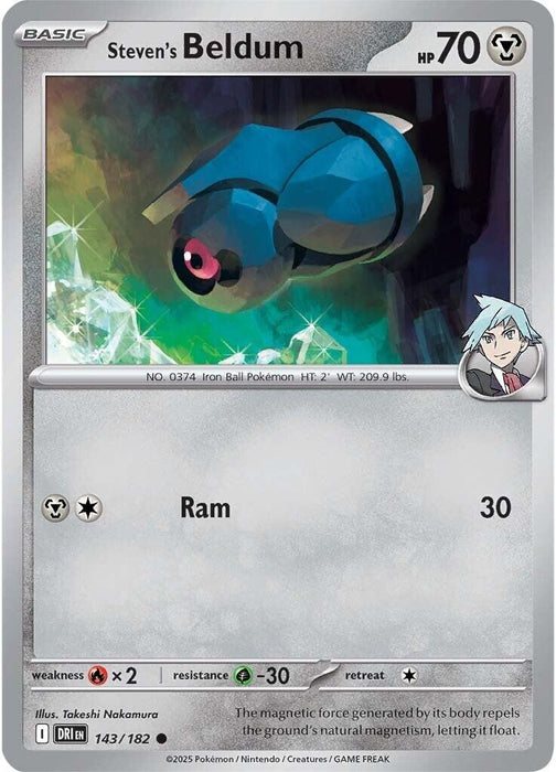 Image for Steven's Beldum (143/182) (Reverse Holofoil) [SV10: Destined Rivals] - Pokemon