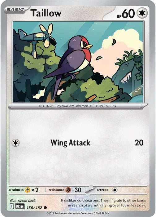 Image for Taillow (156/182) (Reverse Holofoil) [SV10: Destined Rivals] - Pokemon