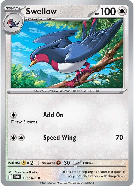 Image for Swellow (157/182) (Reverse Holofoil) [SV10: Destined Rivals] - Pokemon
