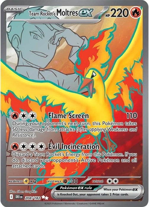 Image for Team Rocket's Moltres ex (208/182) (Holofoil) [SV10: Destined Rivals] - Pokemon