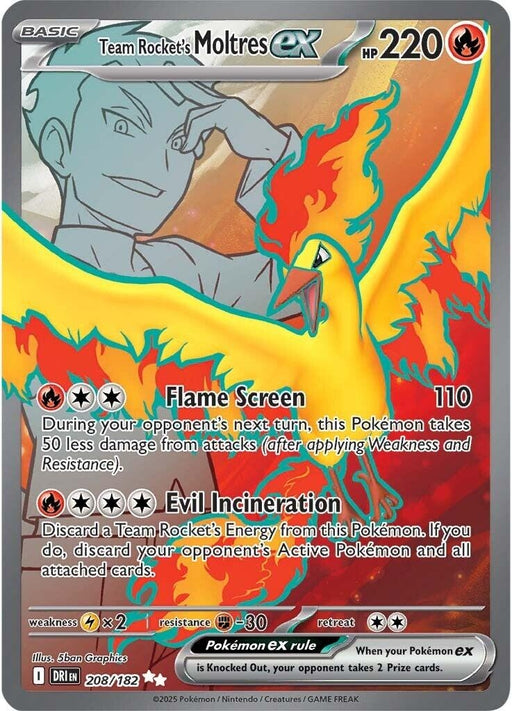 Image for Team Rocket's Moltres ex (208/182) (Holofoil) [SV10: Destined Rivals] - Pokemon