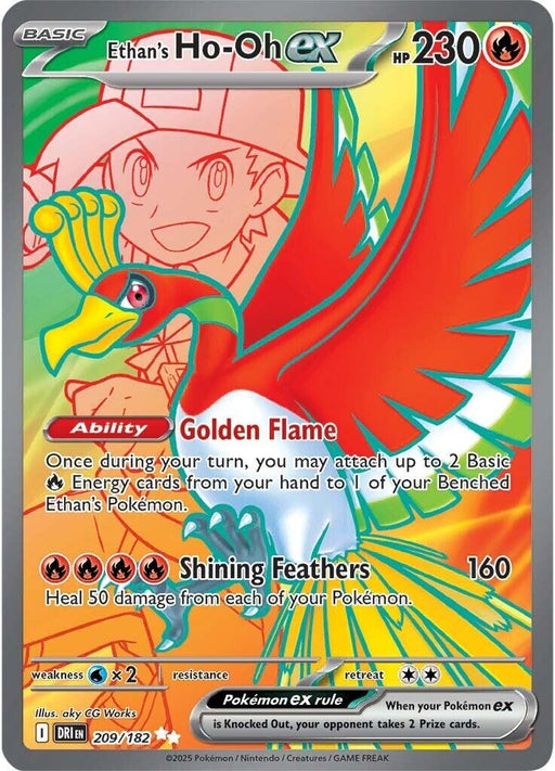 Image for Ethan's Ho-Oh ex (209/182) (Holofoil) [SV10: Destined Rivals] - Pokemon