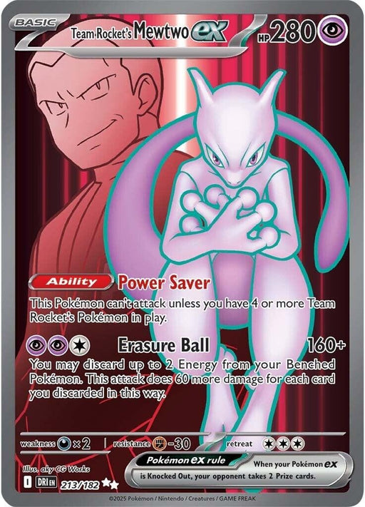 Image for Team Rocket's Mewtwo ex (213/182) (Holofoil) [SV10: Destined Rivals] - Pokemon