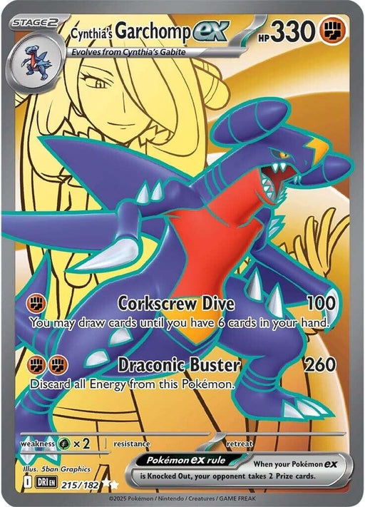 Image for Cynthia's Garchomp ex (215/182) (Holofoil) [SV10: Destined Rivals] - Pokemon