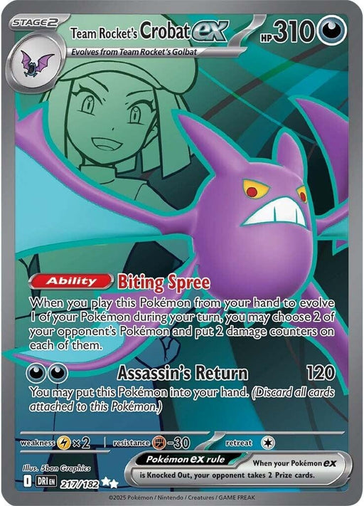 Image for Team Rocket's Crobat ex (217/182) (Holofoil) [SV10: Destined Rivals] - Pokemon