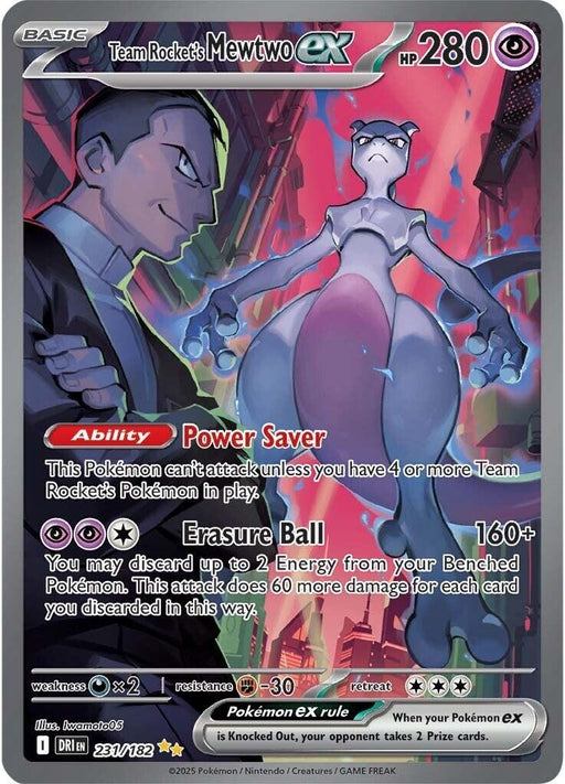 Image for Team Rocket's Mewtwo ex (231/182) (Holofoil) [SV10: Destined Rivals] - Pokemon