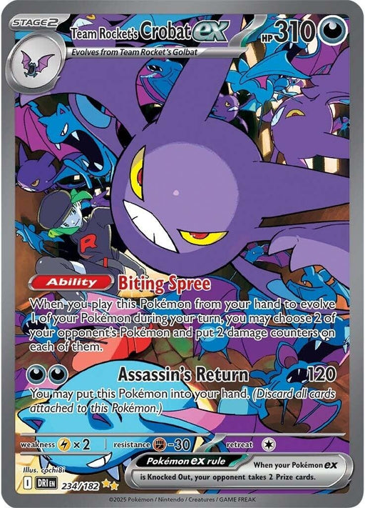 Image for Team Rocket's Crobat ex (234/182) (Holofoil) [SV10: Destined Rivals] - Pokemon
