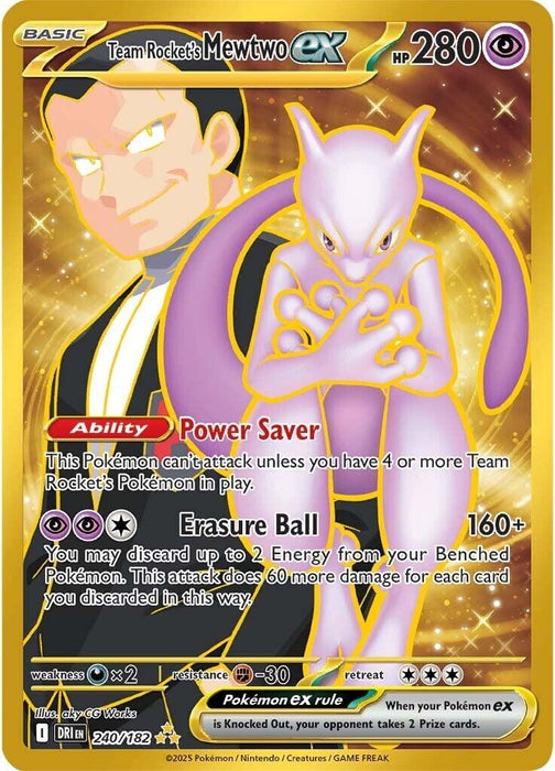 Image for Team Rocket's Mewtwo ex (240/182) (Holofoil) [SV10: Destined Rivals] - Pokemon