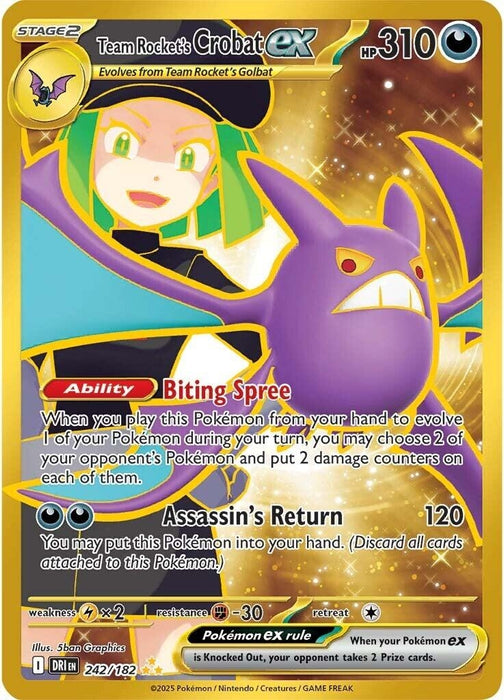 Image for Team Rocket's Crobat ex (242/182) (Holofoil) [SV10: Destined Rivals] - Pokemon