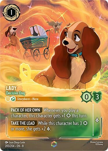 Image for Lady - Decisive Dog (Enchanted) (205/204) (Holofoil) [Reign of Jafar] - Disney Lorcana