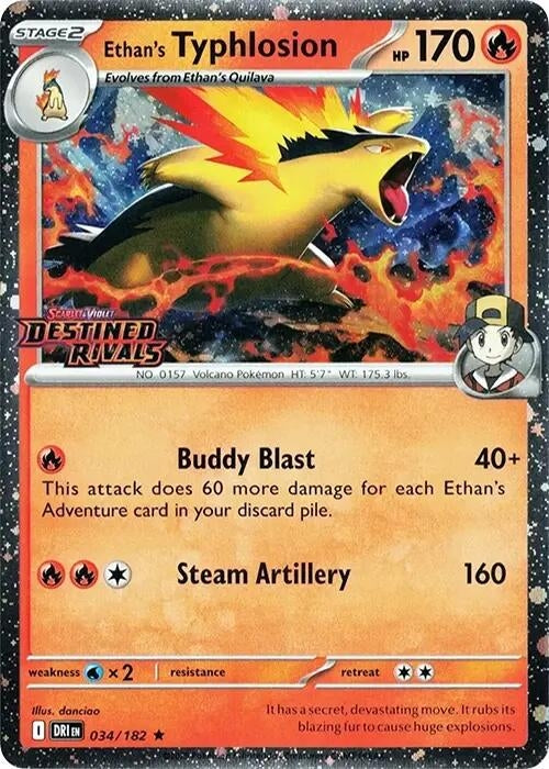 Image for Ethan's Typhlosion (Prerelease) (034/182) (Holofoil) [Miscellaneous Cards & Products] - Pokemon