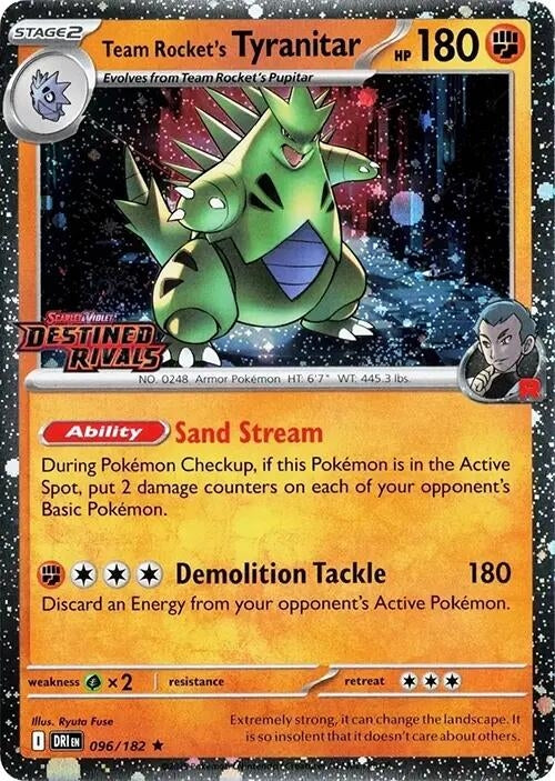 Image for Team Rocket's Tyranitar (Prerelease) (096/182) (Holofoil) [Miscellaneous Cards & Products] - Pokemon