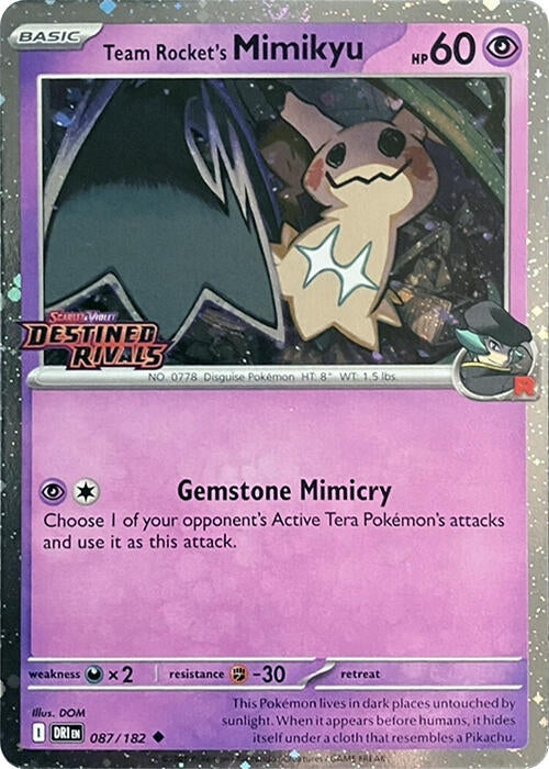 Image for Team Rocket's Mimikyu (Prerelease) (087/182) (Holofoil) [Miscellaneous Cards & Products] - Pokemon