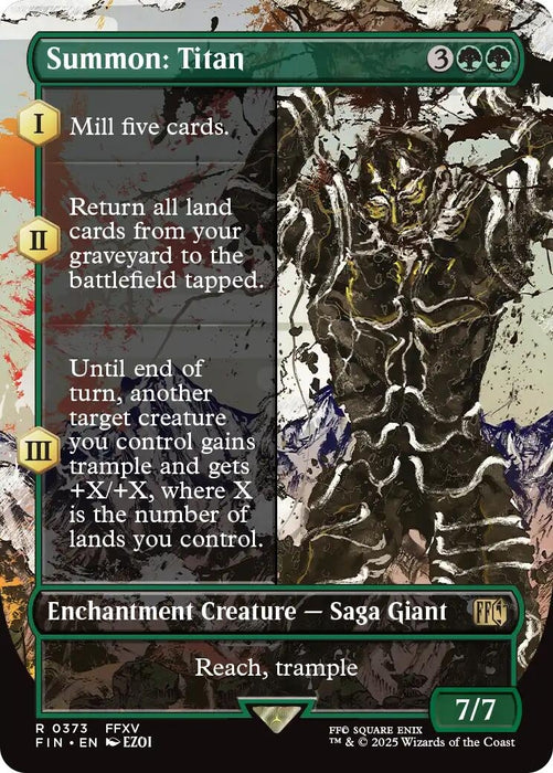 Image for Summon: Titan (Borderless) (373) (Foil) [FINAL FANTASY] - Magic: The Gathering