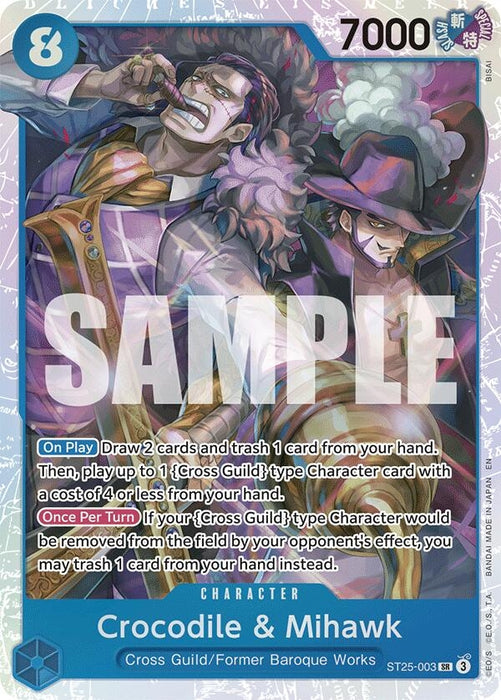 Crocodile & Mihawk (ST25-003) (Foil) [Starter Deck 25: BLUE Buggy]