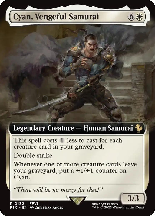 Image for Cyan, Vengeful Samurai (Extended Art) (132) [FINAL FANTASY] - Magic: The Gathering