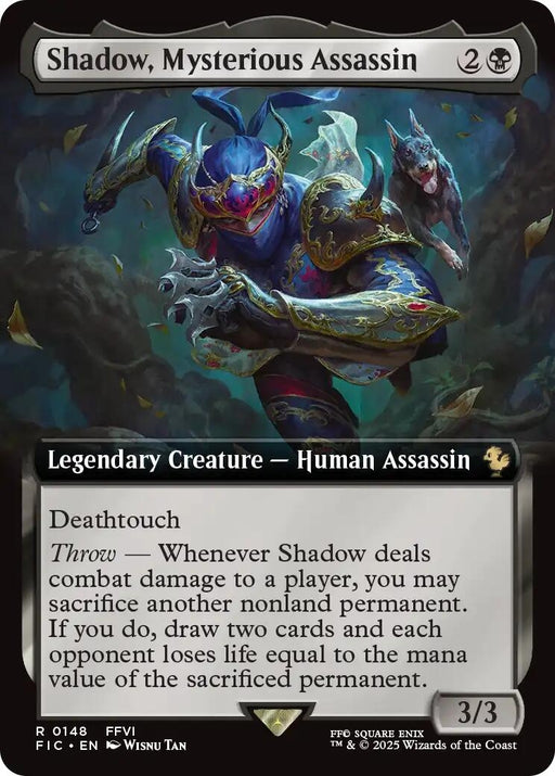 Image for Shadow, Mysterious Assassin (Extended Art) (148) (Foil) [FINAL FANTASY] - Magic: The Gathering