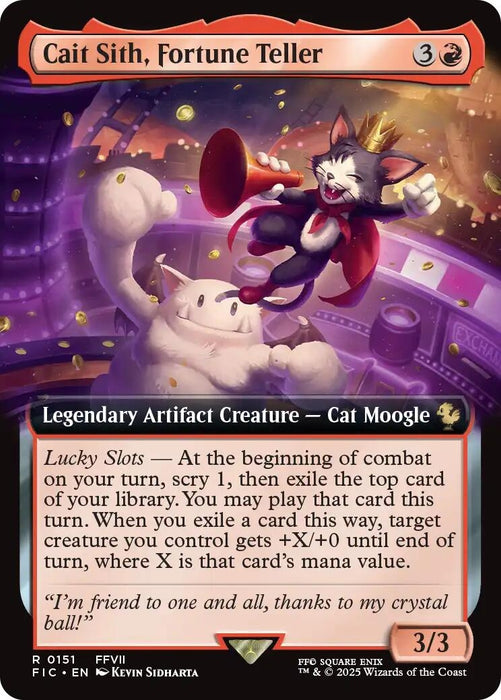 Image for Cait Sith, Fortune Teller (Extended Art) (151) (Foil) [FINAL FANTASY] - Magic: The Gathering