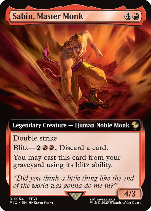 Image for Sabin, Master Monk (Extended Art) (154) [FINAL FANTASY] - Magic: The Gathering