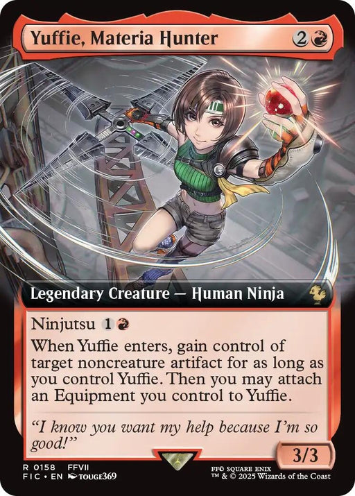 Image for Yuffie, Materia Hunter (Extended Art) (158) (Foil) [FINAL FANTASY] - Magic: The Gathering