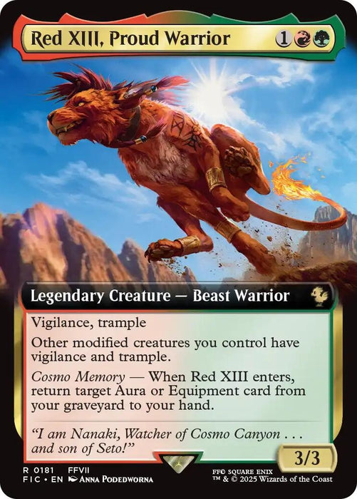 Image for Red XIII, Proud Warrior (Extended Art) (181) (Foil) [FINAL FANTASY] - Magic: The Gathering