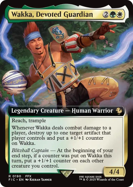 Image for Wakka, Devoted Guardian (Extended Art) (190) (Foil) [FINAL FANTASY] - Magic: The Gathering