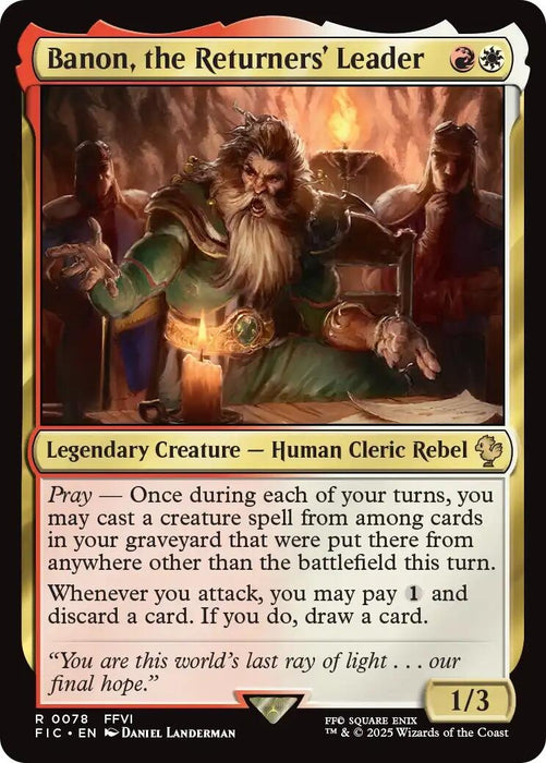Image for Banon, the Returners' Leader (Surge Foil) (78) (Foil) [FINAL FANTASY] - Magic: The Gathering