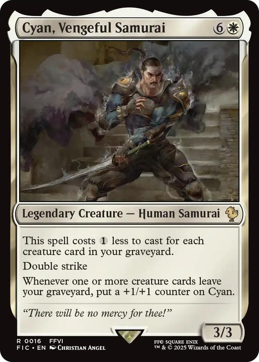 Image for Cyan, Vengeful Samurai (Surge Foil) (16) (Foil) [FINAL FANTASY] - Magic: The Gathering