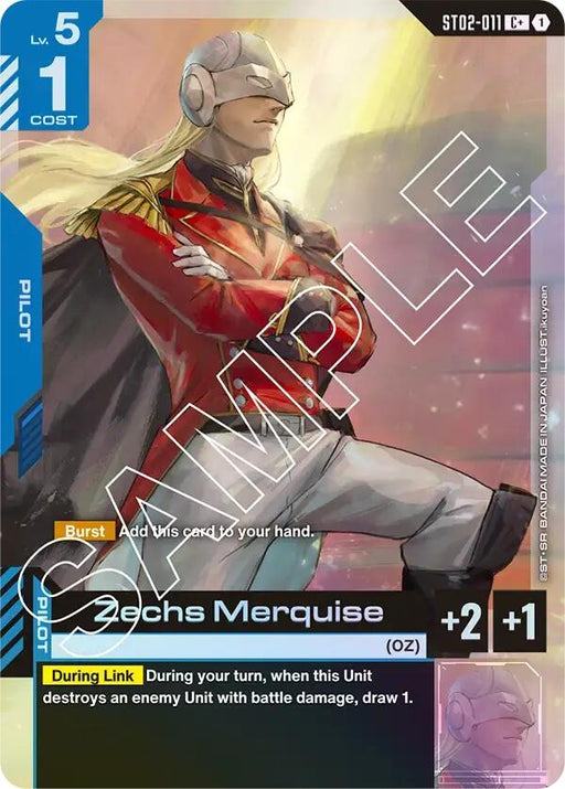 Image for Zechs Merquise (C+) (ST02-011) (Holofoil) [Starter Deck 02: Wings of Advance] - Gundam Card Game