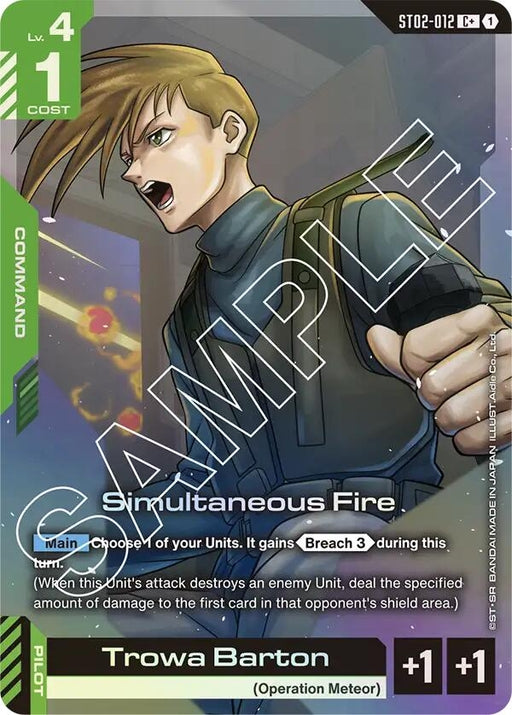 Image for Simultaneous Fire (C+) (ST02-012) (Holofoil) [Starter Deck 02: Wings of Advance] - Gundam Card Game