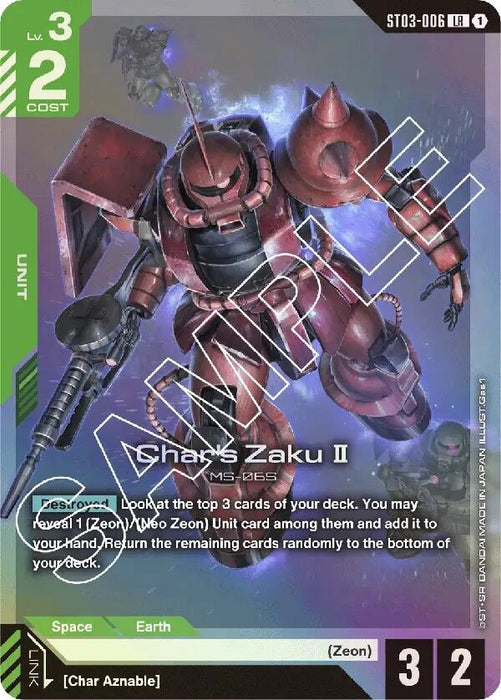Image for Char's Zaku II (ST03-006) (Holofoil) [Starter Deck 03: Zeon's Rush] - Gundam Card Game