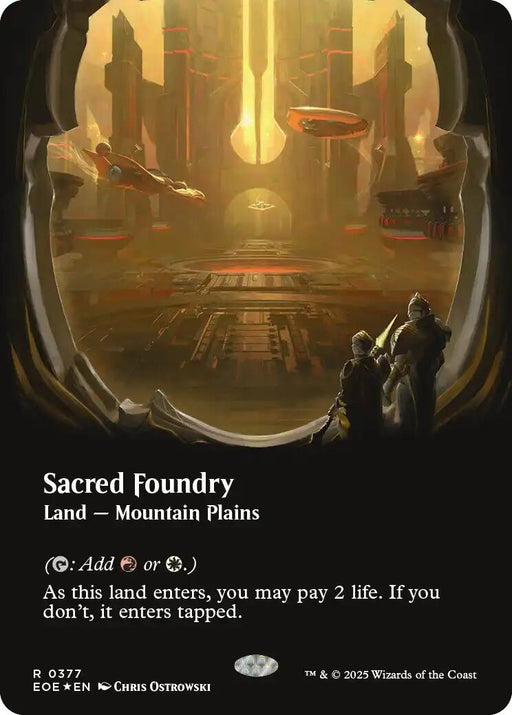 Image for Sacred Foundry (Borderless) (Galaxy Foil) (377) (Foil) [Edge of Eternities] - Magic: The Gathering