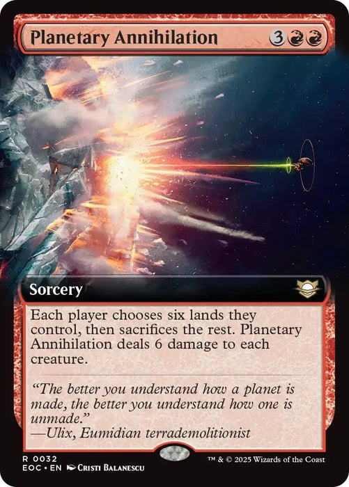 Image for Planetary Annihilation (Extended Art) (32) [Edge of Eternities] - Magic: The Gathering