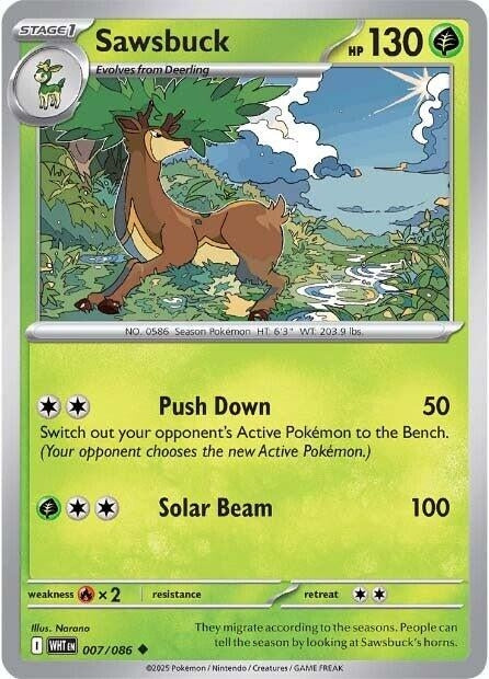 Image for Sawsbuck (007/086) (Reverse Holofoil) [SV: White Flare] - Pokemon