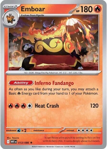 Emboar (013/086) (Holofoil) [SV: White Flare]