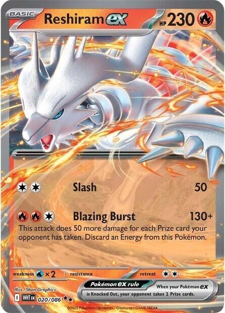 Image for Reshiram ex (020/086) (Holofoil) [SV: White Flare] - Pokemon