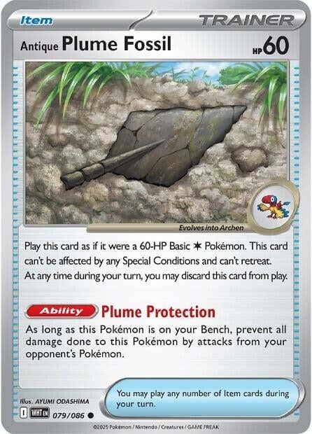 Image for Antique Plume Fossil (079/086) (Reverse Holofoil) [SV: White Flare] - Pokemon