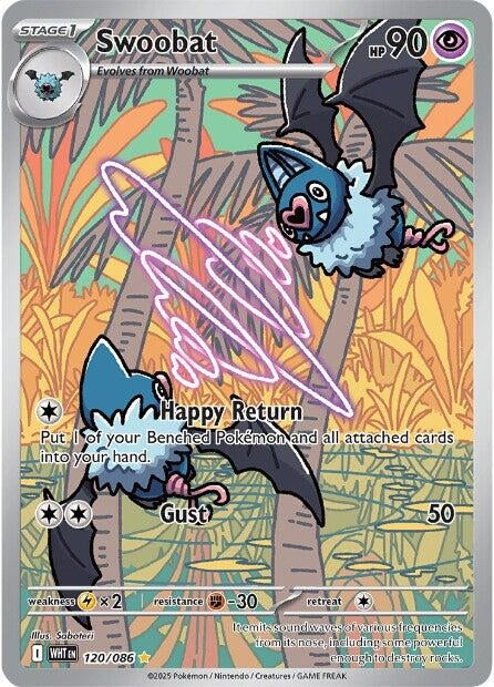 Image for Swoobat (120/086) (Holofoil) [SV: White Flare] - Pokemon